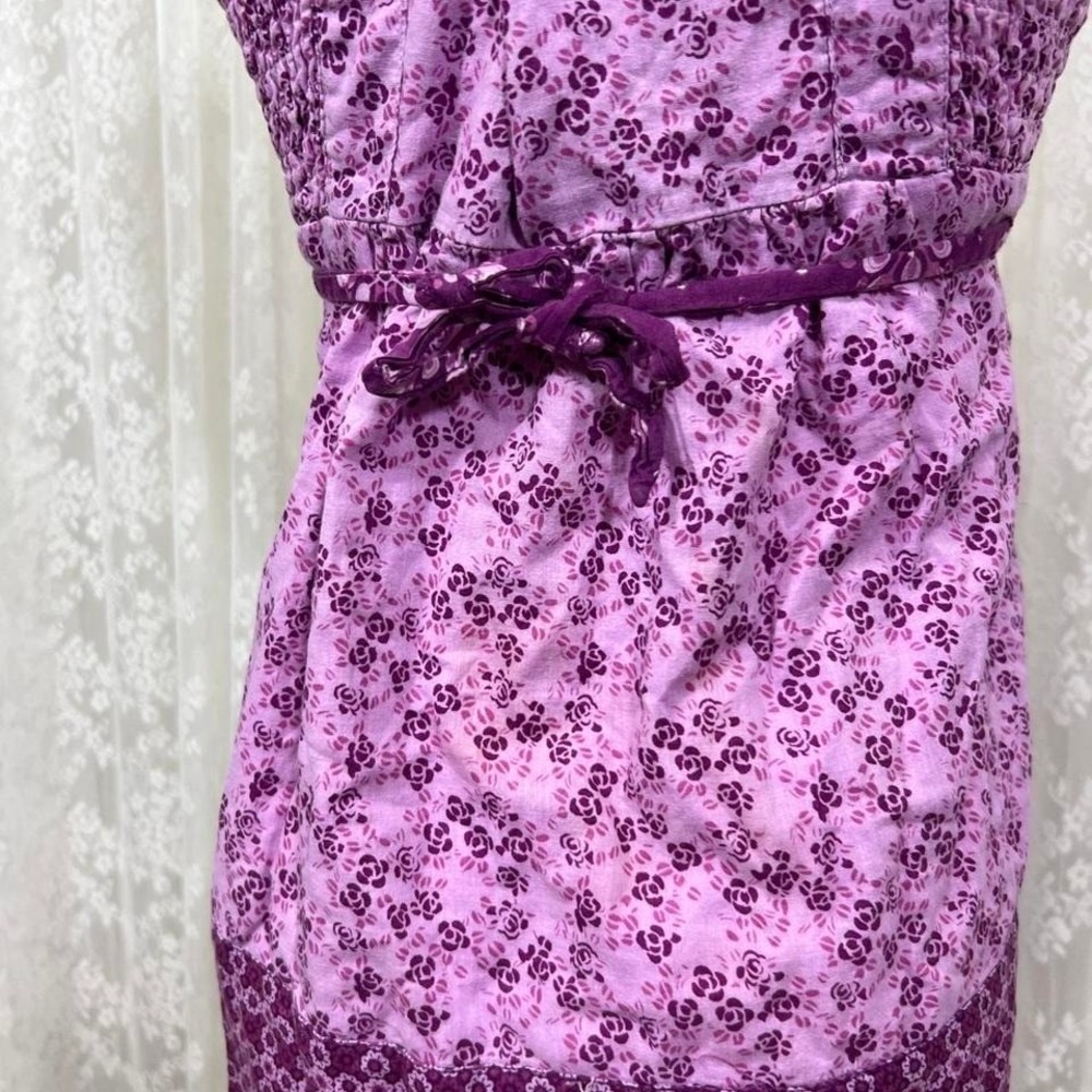 Purple Patchwork Tiered Floral Dress Girls XL Women's S/M Cottagecore Coquette - Picture 7 of 8